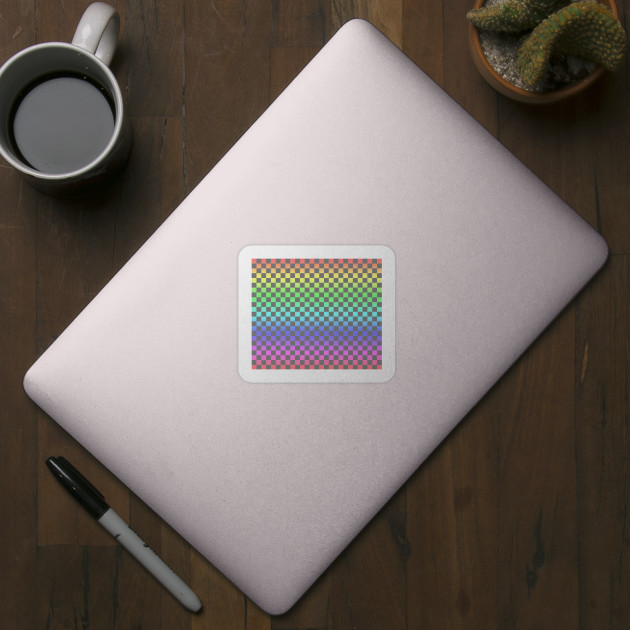 Gray Checkered Rainbow Ombre Pattern by saradaboru